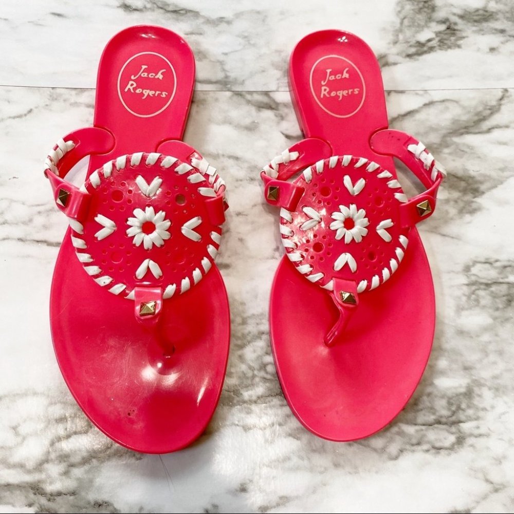 Jack Rogers - Eyelet Jelly Sandals Pink - Size 3